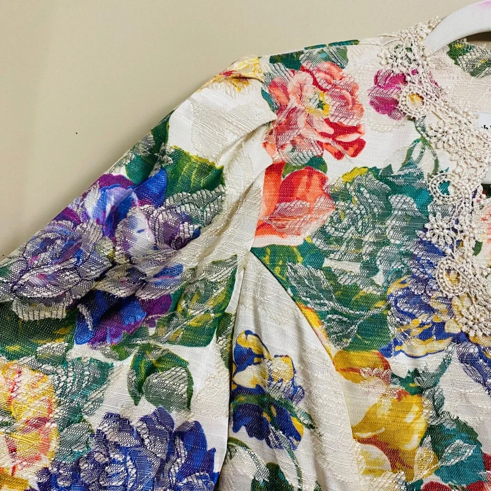 Nah Nah‎ Collections by Jonathan Tait Vintage Floral Jacquard Lace Blazer Large